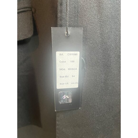 Luciano Natazzi Mens Overcoat Sz 44 US 54 EU Black Wool Cashmere 180S Top Trench - Picture 4 of 7